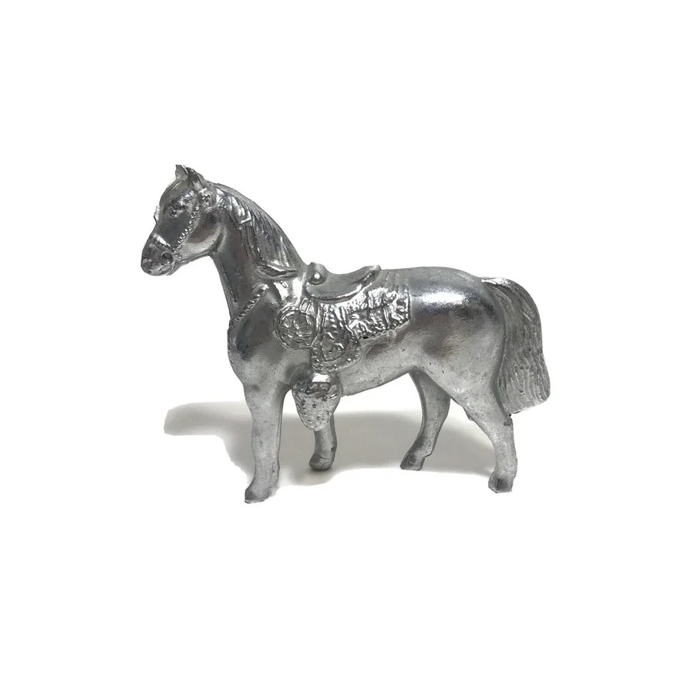 Vintage Metal horse western pony silver 4.5